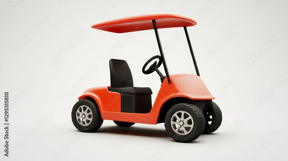 Fototapeta premium Striking 3D Golf Cart Icon with Detailed Wheels and Design Features