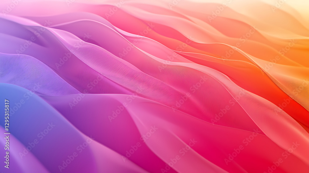 Obraz premium Gradient waveforms flowing seamlessly with a vibrant color transition high quality 