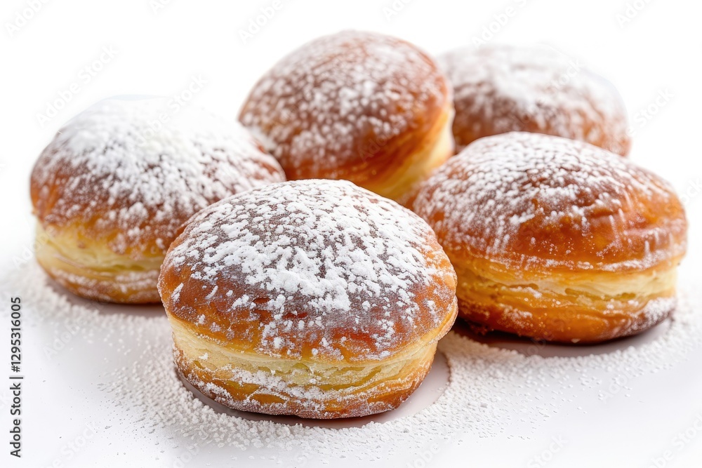 High Detail Visual of Yummy Kolaczki Polish Pastries Isolated on White Background High Detail Visual of Yummy Kolaczki Polish Pastries Isolated on White Background