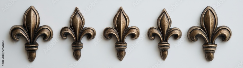 Decorative Fleur-de-lis Ornaments on a White Background Decorative Fleur-de-lis Ornaments on a White Background