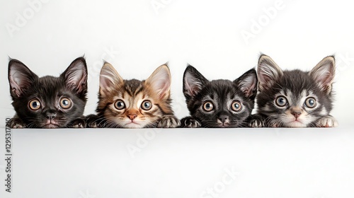 Wallpaper Mural Cute Kittens Peeking Over Edge Torontodigital.ca