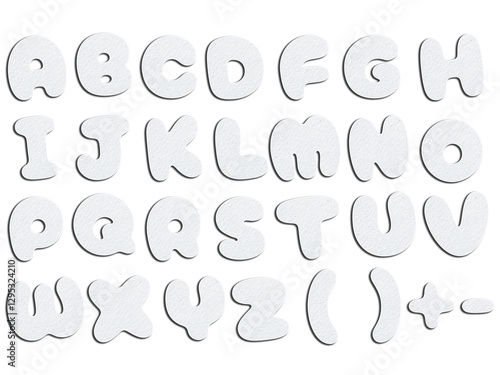 Obraz na płótnie a full set of  paper alphabet letters in uppercase, and punctuation