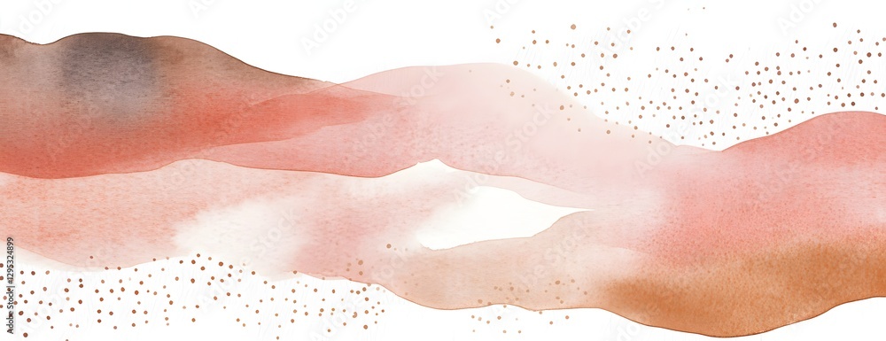 Fototapeta premium Abstract Watercolor Swirls with Gold Glitter