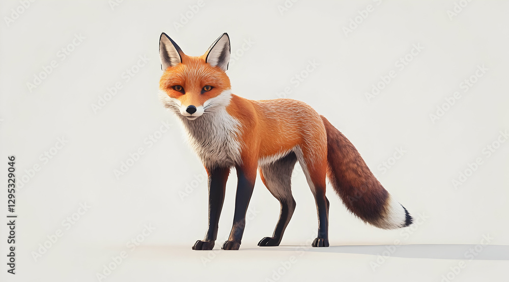 Fototapeta premium Captivating Portrait of a Majestic Red Fox, A Stunning Wildlife Image Showcasing the Beauty and Elegance of Nature's Wild Creatures in Pristine Detail