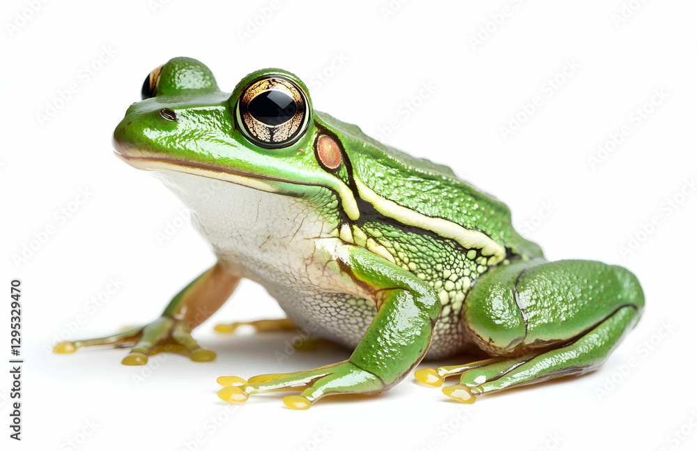 Captivating Studio Shot of a Vibrant Green Tree Frog Against a Pristine White Background, Showcasing its Unique Features and Texture with Exquisite Detail Captivating Studio Shot of a Vibrant Green Tree Frog Against a Pristine White Background, Showcasing its Unique Features and Texture with Exquisite Detail