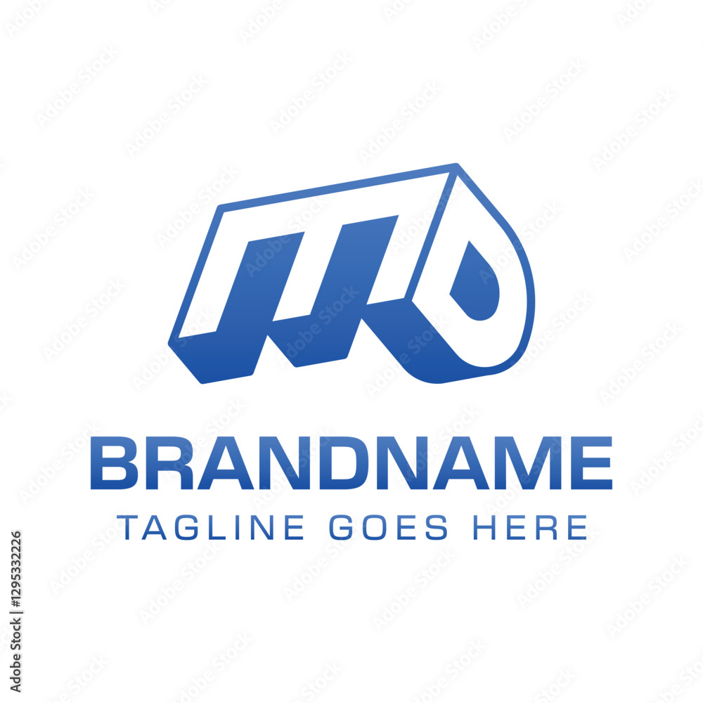 Fototapeta premium Letters MD 3D Monogram Logo, symbolizes strength, dynamism, and technology