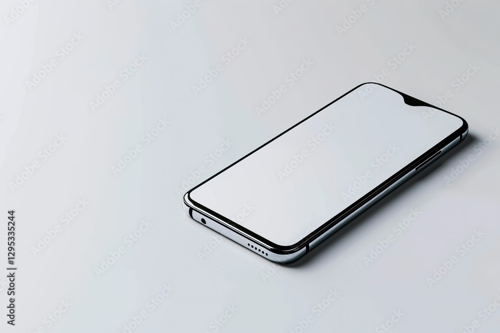 High Quality Image of New Realistic Mobile Phone Smartphone Mockup on White Background High Quality Image of New Realistic Mobile Phone Smartphone Mockup on White Background