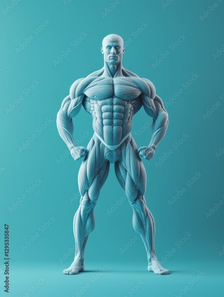 Muscular Anatomy: A 3D Render of Male Physique Muscular Anatomy: A 3D Render of Male Physique