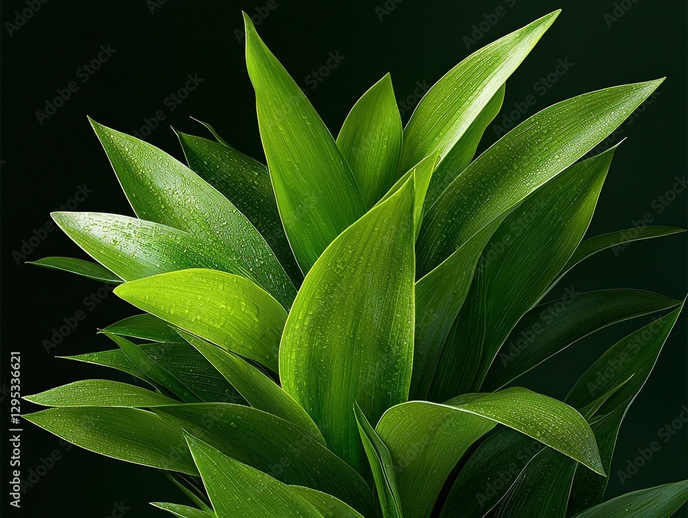 Obraz premium Serene green plant leaves, vibrant and lush