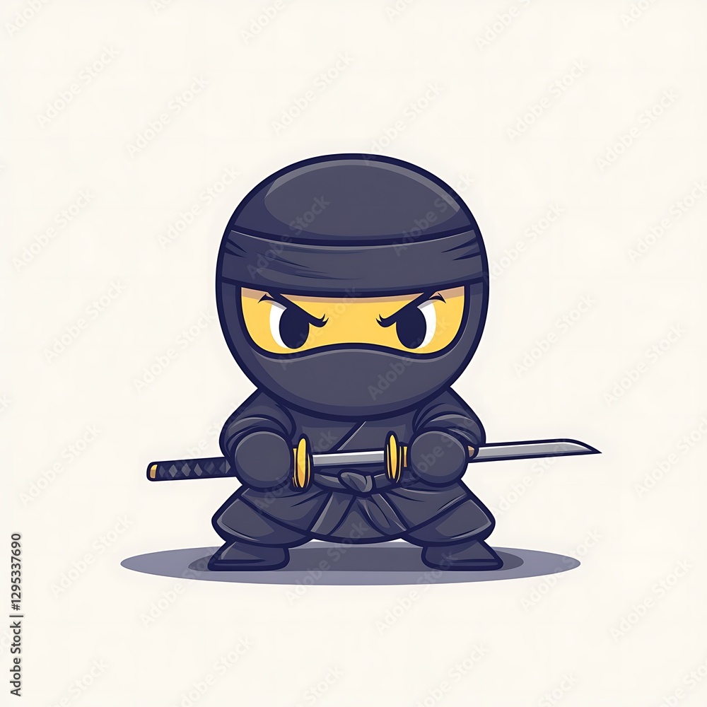 Cute Ninja with Sword. Use Cartoon Character Cute Ninja with Sword. Use Cartoon Character
