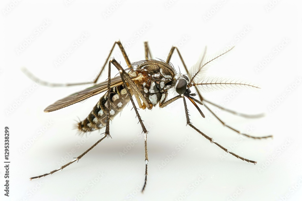 Clear Pixel Image of Mosquito Isolated on White Background Clear Pixel Image of Mosquito Isolated on White Background