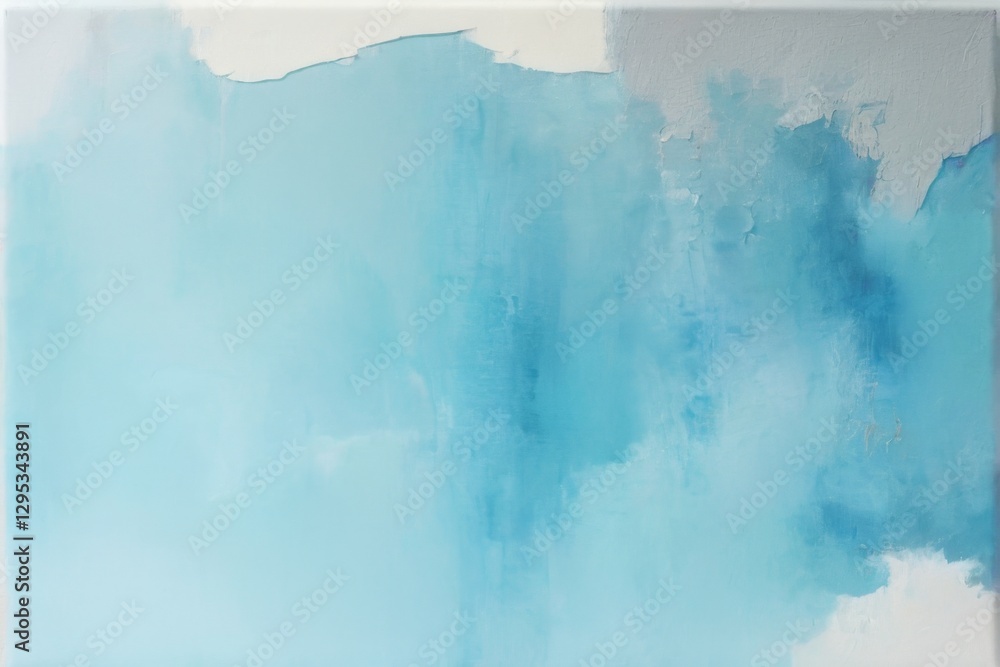 Abstract Painting with Light Blue Gradient on White Background, Textured Layers in Blue and Gray, Dreamy Ethereal Mood Abstract Painting with Light Blue Gradient on White Background, Textured Layers in Blue and Gray, Dreamy Ethereal Mood