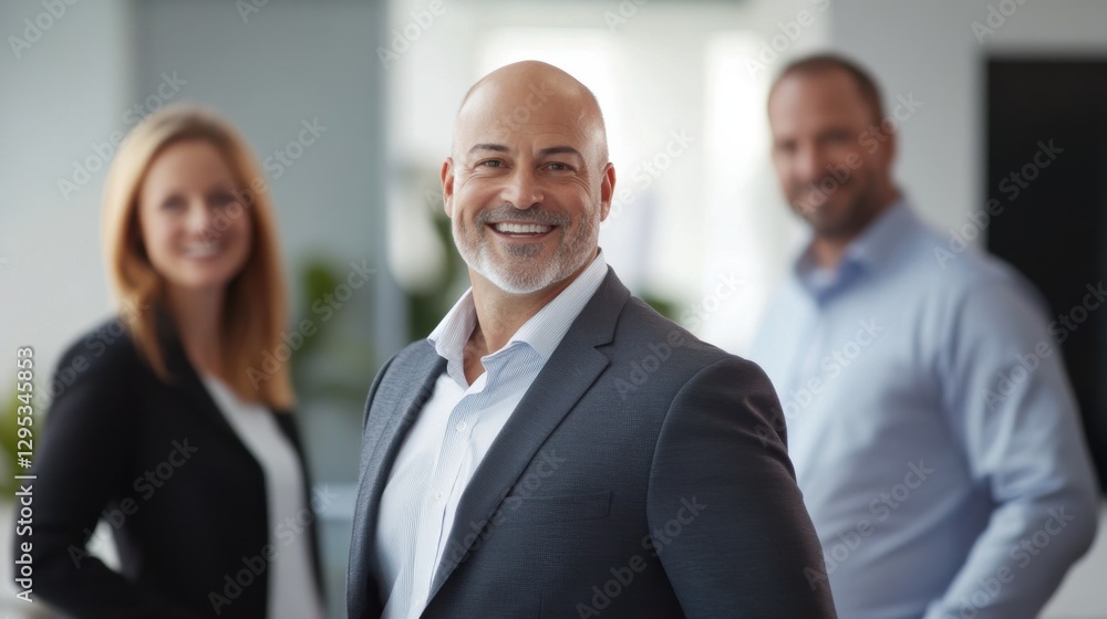 Executive departures with a team in the office looking at a presentation. Featuring leadership transition and teamwork Executive departures with a team in the office looking at a presentation. Featuring leadership transition and teamwork