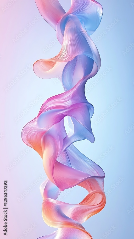 Pastel ribbons swirl, abstract art Pastel ribbons swirl, abstract art