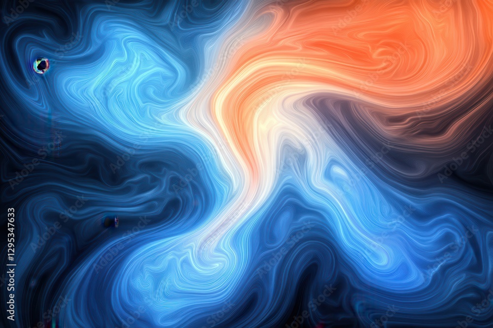 Abstract swirling blue orange marble texture background Abstract swirling blue orange marble texture background