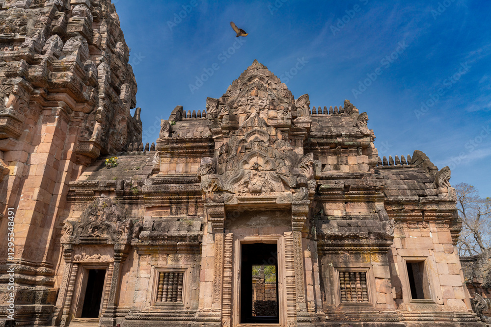 The main building of Phanom Rung Stone Castle is an archaeological site in Thailand,Thap Lang Narai Banthomsin important antique that was once stolen and Thailand brought back to its original place. The main building of Phanom Rung Stone Castle is an archaeological site in Thailand,Thap Lang Narai Banthomsin important antique that was once stolen and Thailand brought back to its original place.