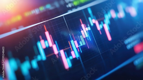 Wallpaper Mural Stock market chart displaying fluctuations in financial trends with colorful lines and data points for analysis Torontodigital.ca
