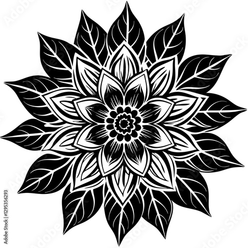 A simple, elegant line drawing of a single tulip, perfect for coloring books, printables, mandala