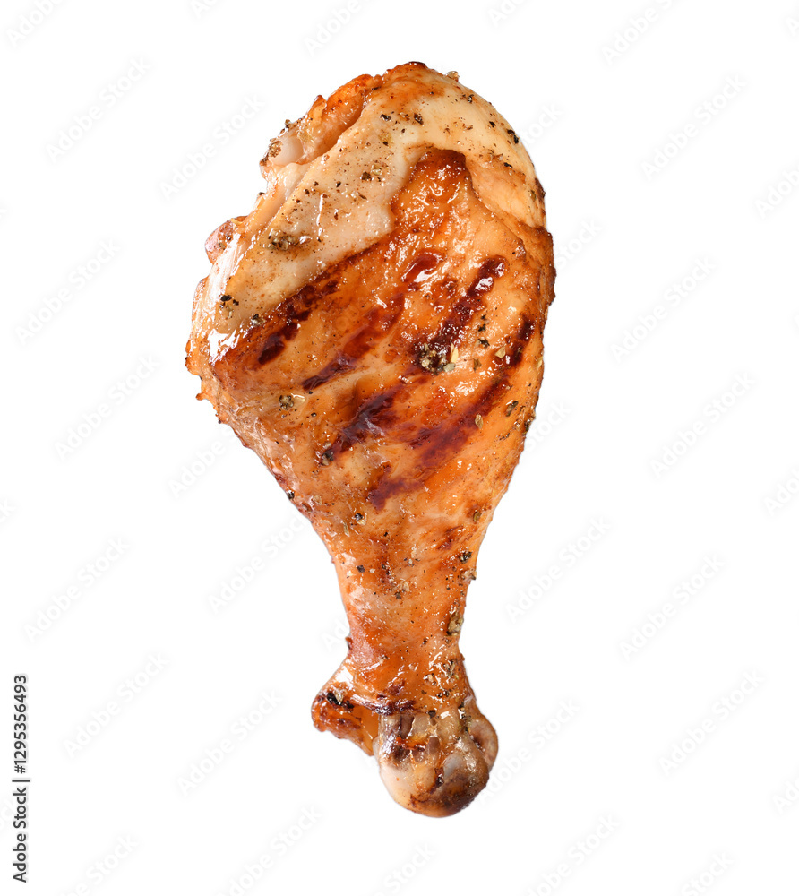 Grilled chicken leg, drumstick isolated on a transparent background, Grilled chicken leg, drumstick isolated on white background. Grilled chicken leg, drumstick isolated on a transparent background, Grilled chicken leg, drumstick isolated on white background.