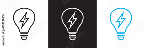 Energy efficiency and saving icon. Sustainable development.  Isolated on white and black background. Vector illustration. EPS 10