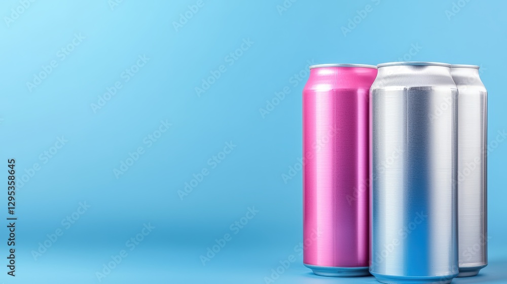 Two colorful cans of soda placed together on a bright surface illustrating the fun and refreshing nature of soft drinks Two colorful cans of soda placed together on a bright surface illustrating the fun and refreshing nature of soft drinks