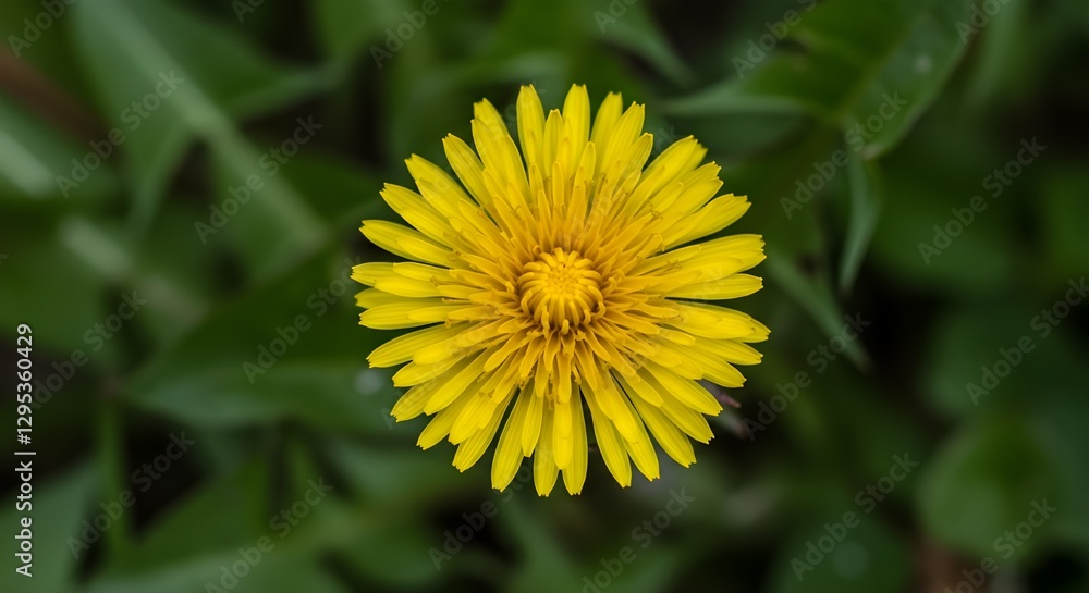 A vibrant yellow dandelion in full bloom next to a delicate white seed head, showcasing the beauty of nature’s life cycle against a lush green background A vibrant yellow dandelion in full bloom next to a delicate white seed head, showcasing the beauty of nature’s life cycle against a lush green background