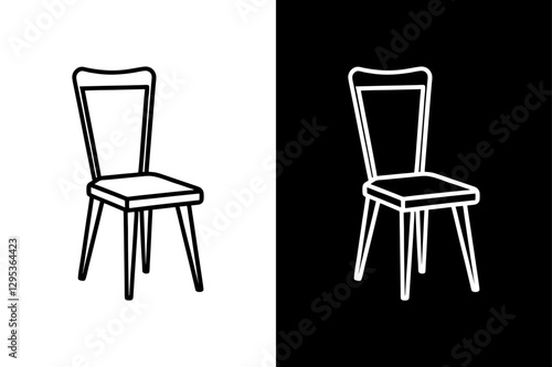 Minimalist Dining Chair Line Icon for Premium Graphics
