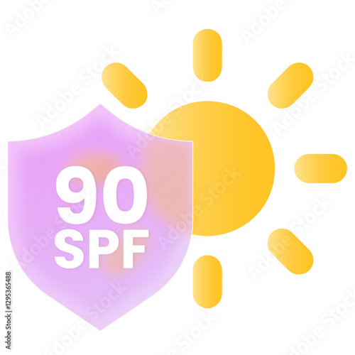 Anti UV Protection SPF Glassmorphism PopUp Jelly Pink Purple UI Icon Sign and Symbol Design Illustrator Png Svg