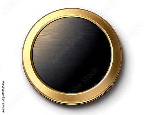 Golden circular gold framed black metallic surface design