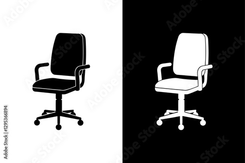 Office Chair Silhouette Stylish Vector Illustration