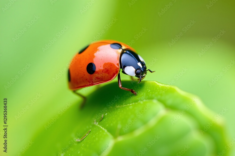 close-up view of a ladybug on a leaf in nature