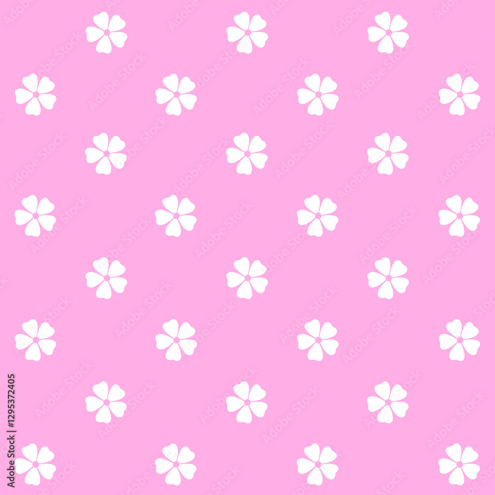 Abstract seamless pattern with flowers. Retro checkered pink background. Abstract seamless pattern with flowers. Retro checkered pink background.