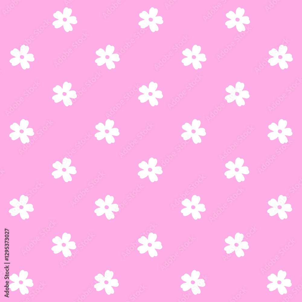 Abstract seamless pattern with flowers. Retro checkered pink background. Abstract seamless pattern with flowers. Retro checkered pink background.