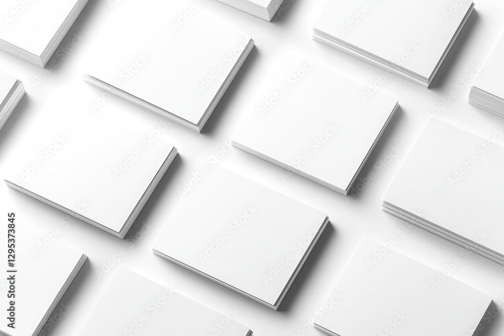 Blank business cards on white background. Mockup for branding identity Blank business cards on white background. Mockup for branding identity