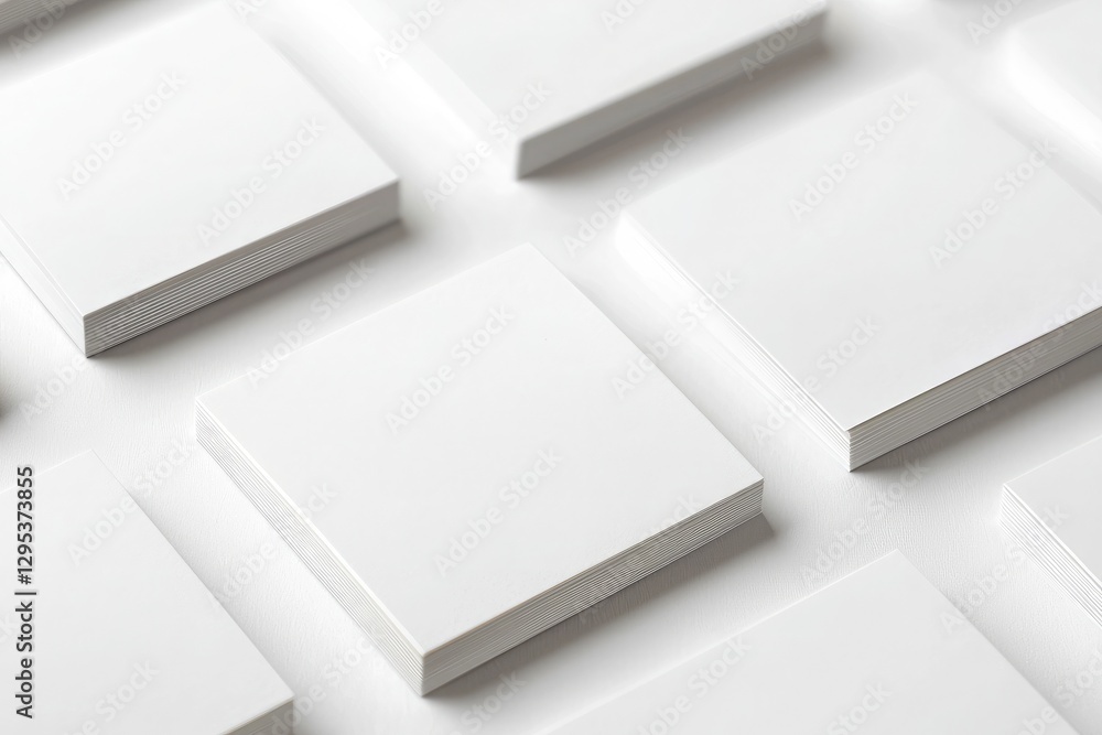 Blank business cards on white background. Mockup for branding identity Blank business cards on white background. Mockup for branding identity