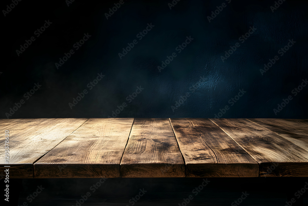 Rustic wooden table against a dark, textured background creates a vintage and inviting atmosphere perfect for product displays or cozy dining scenes showcasing natural wood textures Rustic wooden table against a dark, textured background creates a vintage and inviting atmosphere perfect for product displays or cozy dining scenes showcasing natural wood textures