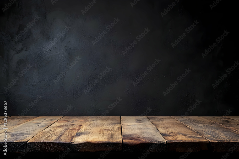 Rustic Wooden Table Against Dark Wall, A Versatile Backdrop for Product Presentations and Atmospheric Still Life Compositions, Ideal for Visual Storytelling Rustic Wooden Table Against Dark Wall, A Versatile Backdrop for Product Presentations and Atmospheric Still Life Compositions, Ideal for Visual Storytelling