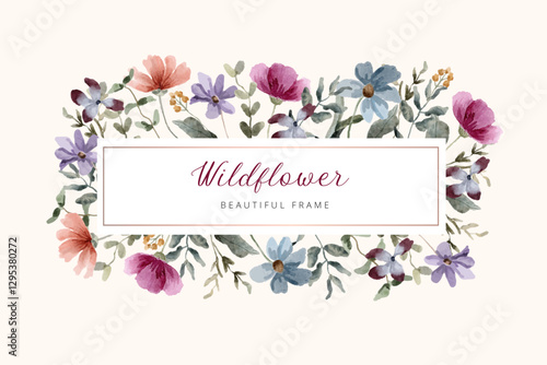 beautiful floral garden watercolor frame