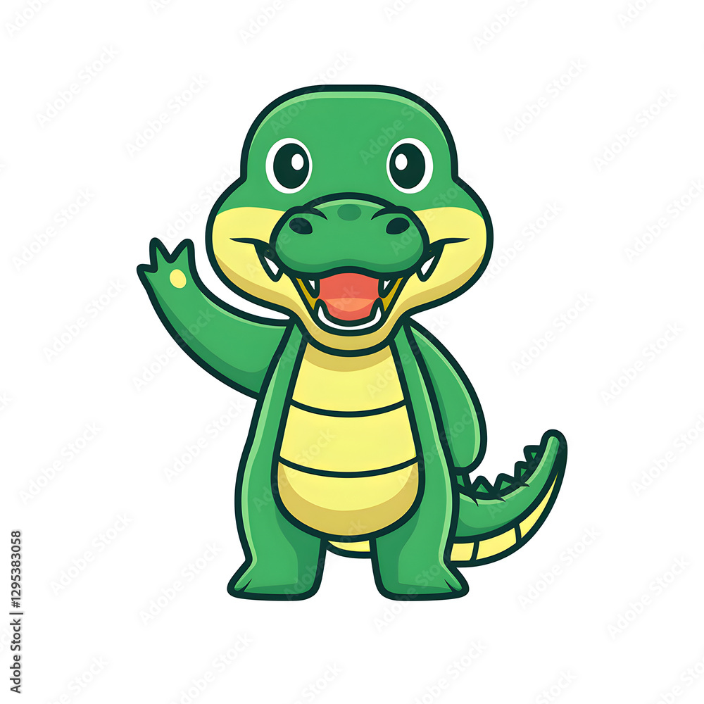 Fototapeta premium Cute Dinosaur Waving