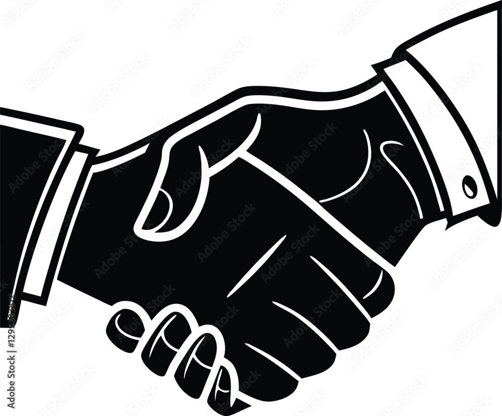 Handshake Silhouette, Vector Design, Handshake Icon Handshake Silhouette, Vector Design, Handshake Icon