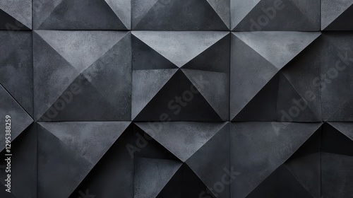 Wallpaper Mural Deep obsidian black and graphite pyramid pattern, ultra-matte finish with subtle highlights for a modern edge Torontodigital.ca