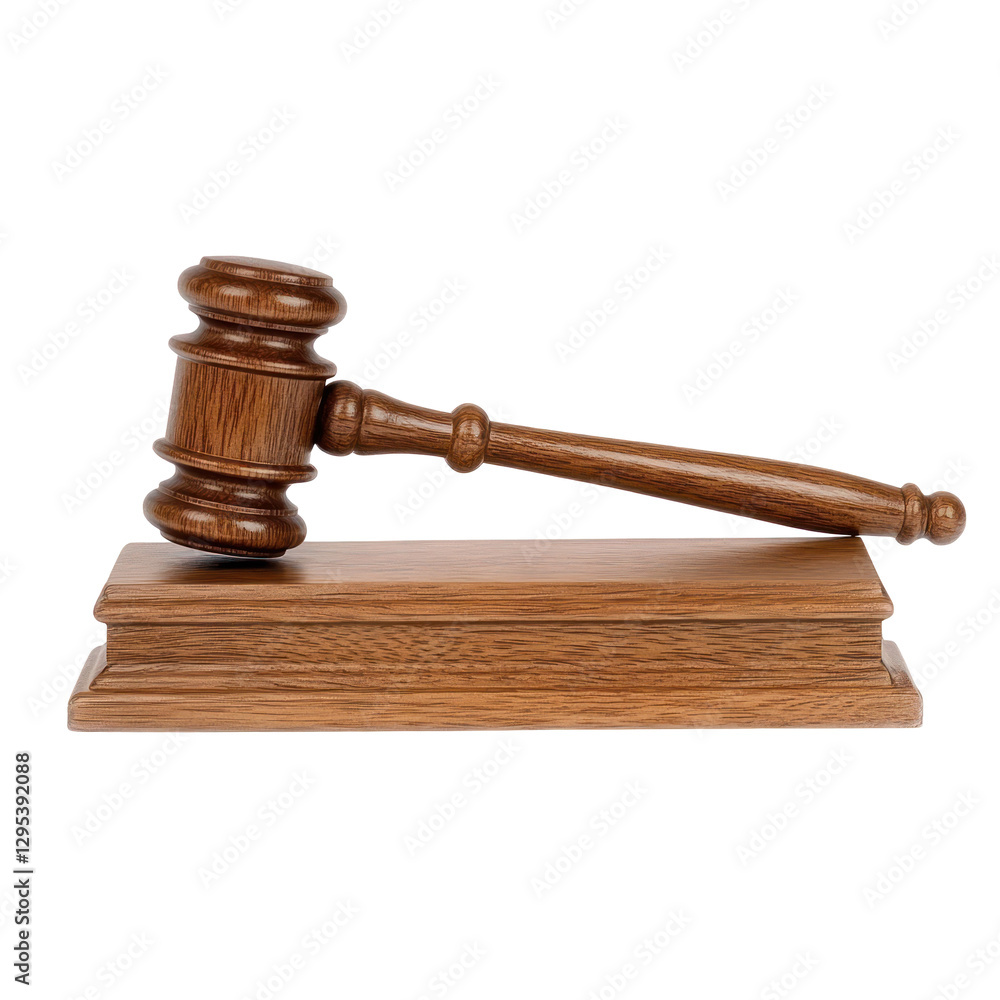 judges wooden gavel resting on wooden plinth isolated on white or transparent background judges wooden gavel resting on wooden plinth isolated on white or transparent background