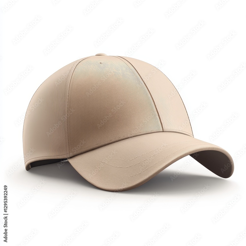 Fototapeta premium beige baseball hat. baseball hat on white background