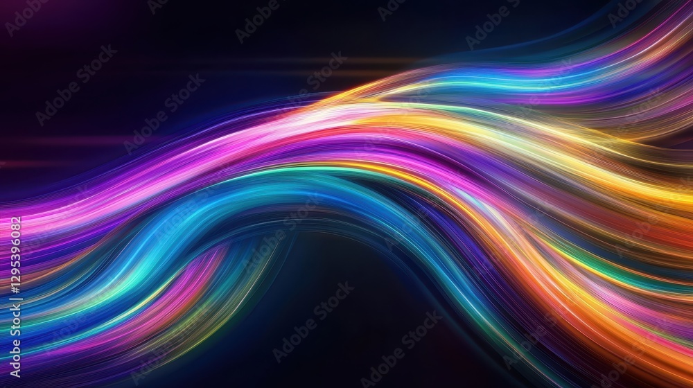Dynamic rainbow neon swirls, smooth fluid motion, glowing futuristic energy trails, vibrant light waves Dynamic rainbow neon swirls, smooth fluid motion, glowing futuristic energy trails, vibrant light waves