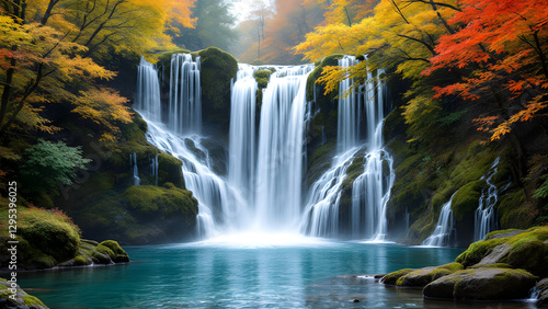 Waterfalls in Autumn Splendor
