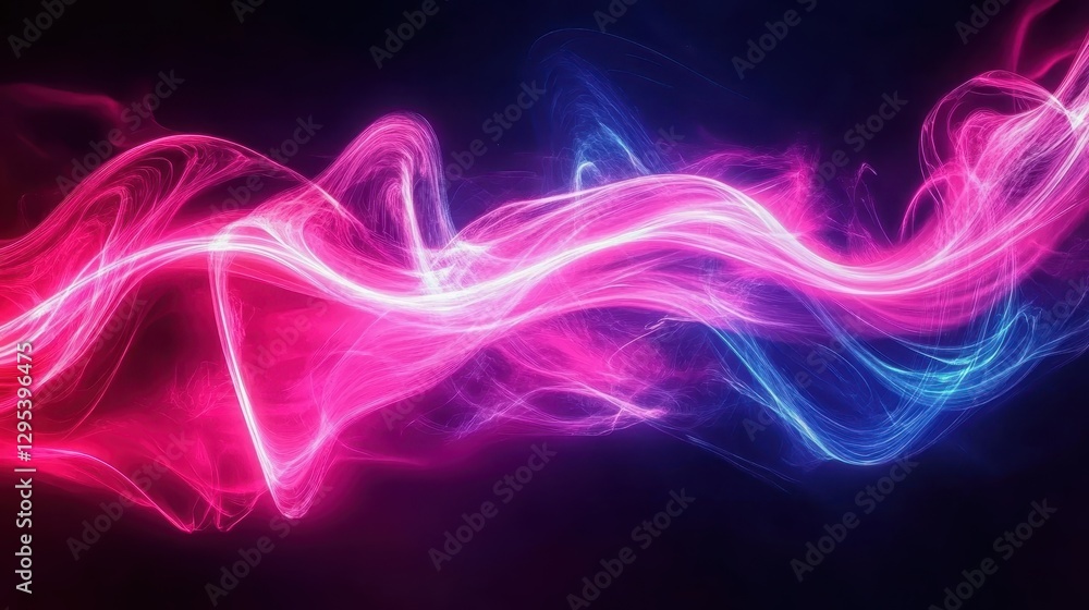 Electric cyan and neon pink fluid waves, swirling glowing energy, sleek futuristic abstraction Electric cyan and neon pink fluid waves, swirling glowing energy, sleek futuristic abstraction