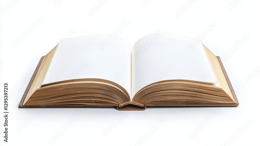 Open Book Mockup: Blank Pages on White Open Book Mockup: Blank Pages on White