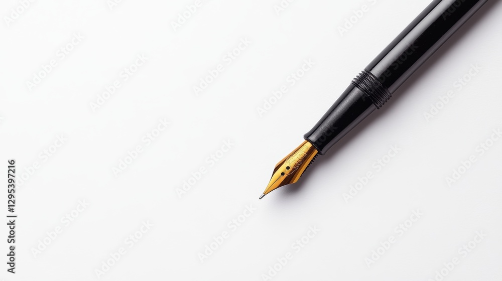 Elegant Black & Gold Pen on White Elegant Black & Gold Pen on White