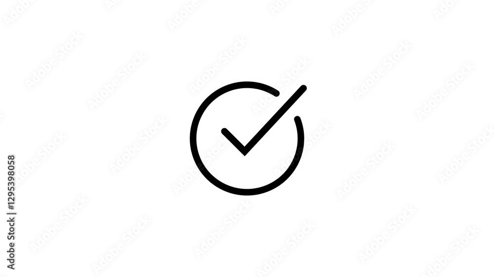 Animation of Check Mark. Signs on Black Background Animation of Check Mark. Signs on Black Background