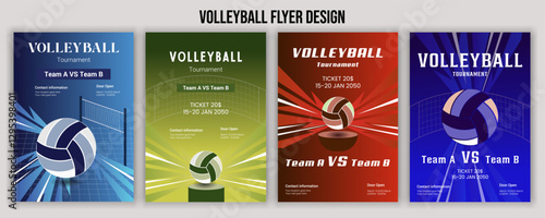 Volleyball Tournament Flyer Template  Championship Sports Event Poster Design Editable EPS for Game Night and Athletic Club Promotion  Perfect for Stock Market Uploads and Easy Customization.
